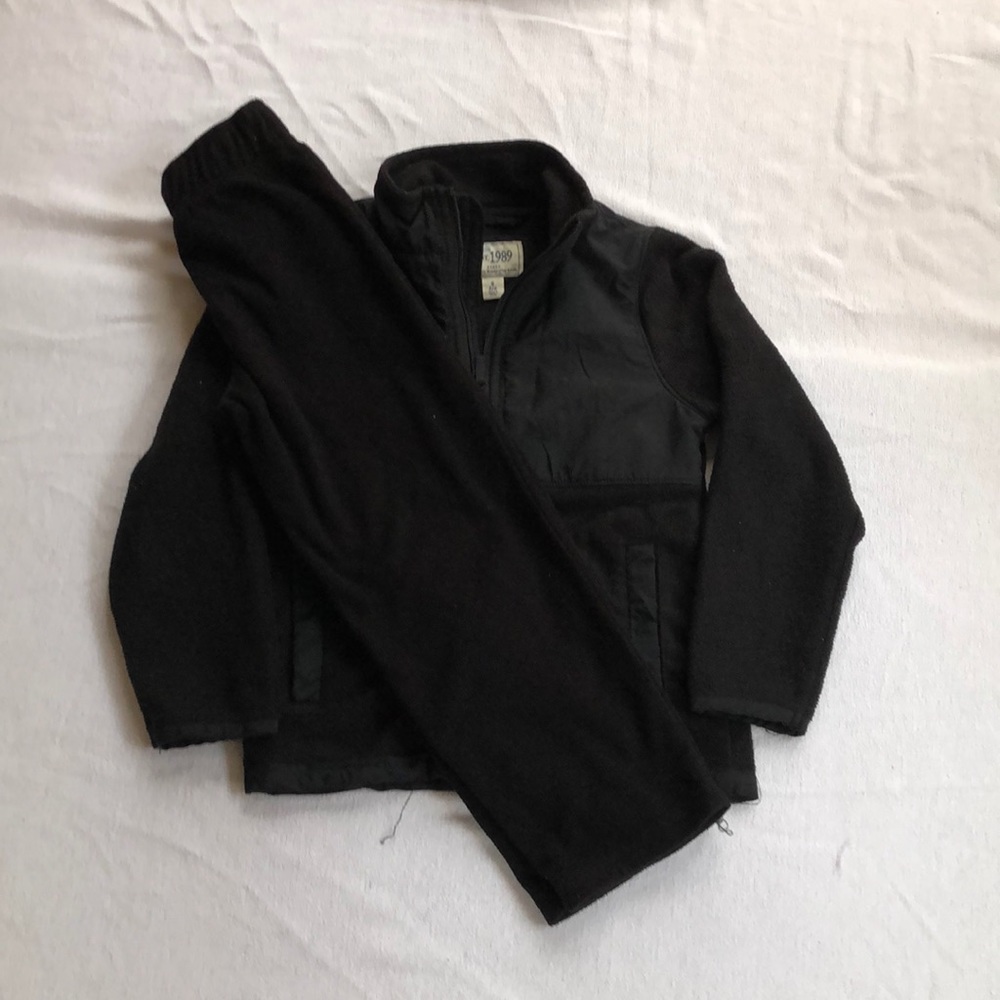 Kids black winter jacket and sweatpants set
